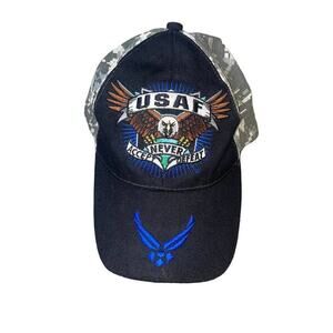 JWM Air Force hat USAF Never Accept Defeat Camo Black Baseball Cap OSFM …
